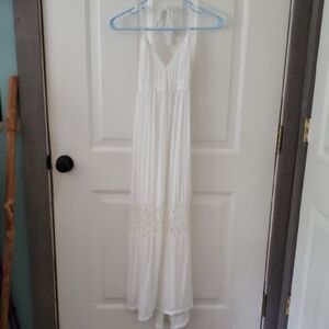 Source Unknown White Sleeveless V-Neck Maxi Dress